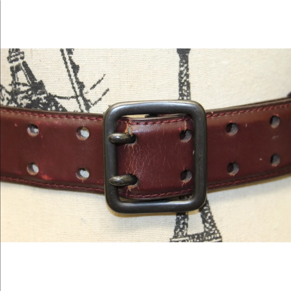 Jacob Women Brown Belt Medium 100% Leather Chrome Buckle Ring Connector